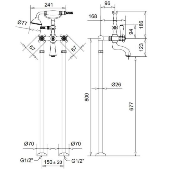 stojaca vanova bateria zmiesavacia stredomorska klasicka bronzova chromova mosadzna rustikalna vintage kupelna vanova keramicka vlozka lameridiana bugnatese budapest keramika.jpg
